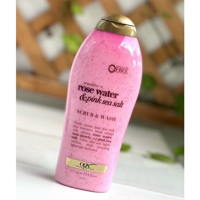 Tắm tẩy tế bào chết OGX Rose Water Pink Sea - Mỹ chai 577ml ( không xuất hóa đơn đỏ )