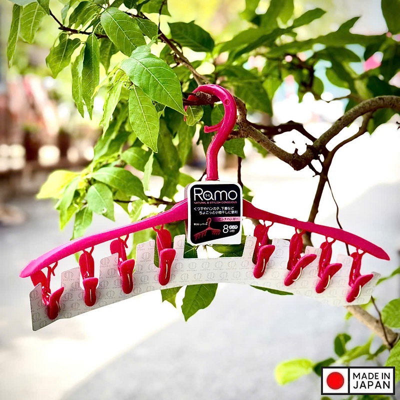 Móc phơi quần áo 8 kẹp Kokubo Ramo - Made in Japan
