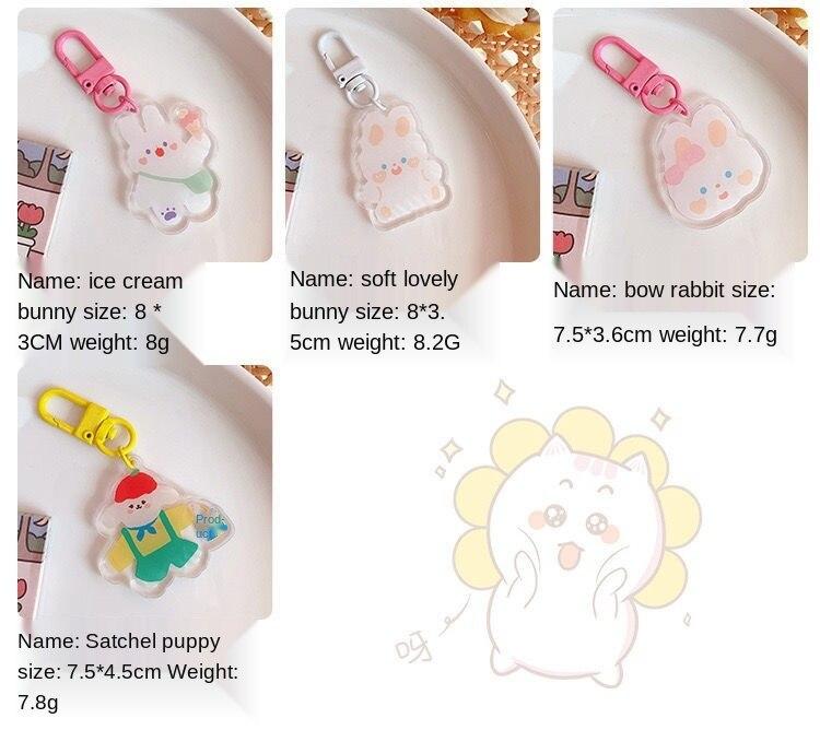 Móc Khóa Hình Thỏ Hoạt Hình Dễ Thương