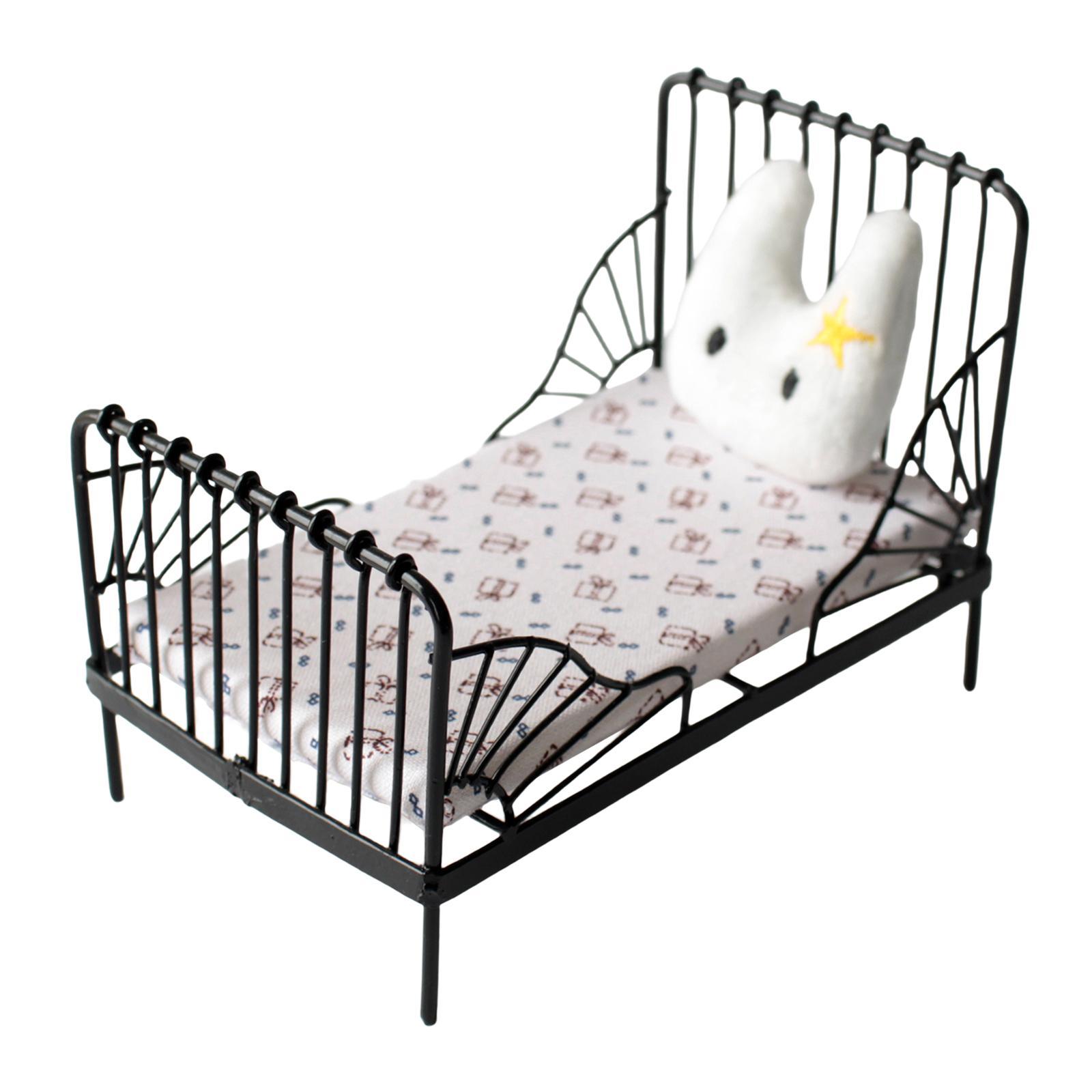 1/12 Mini Dollhouse Furniture Bed Simulation for Children Room Decor