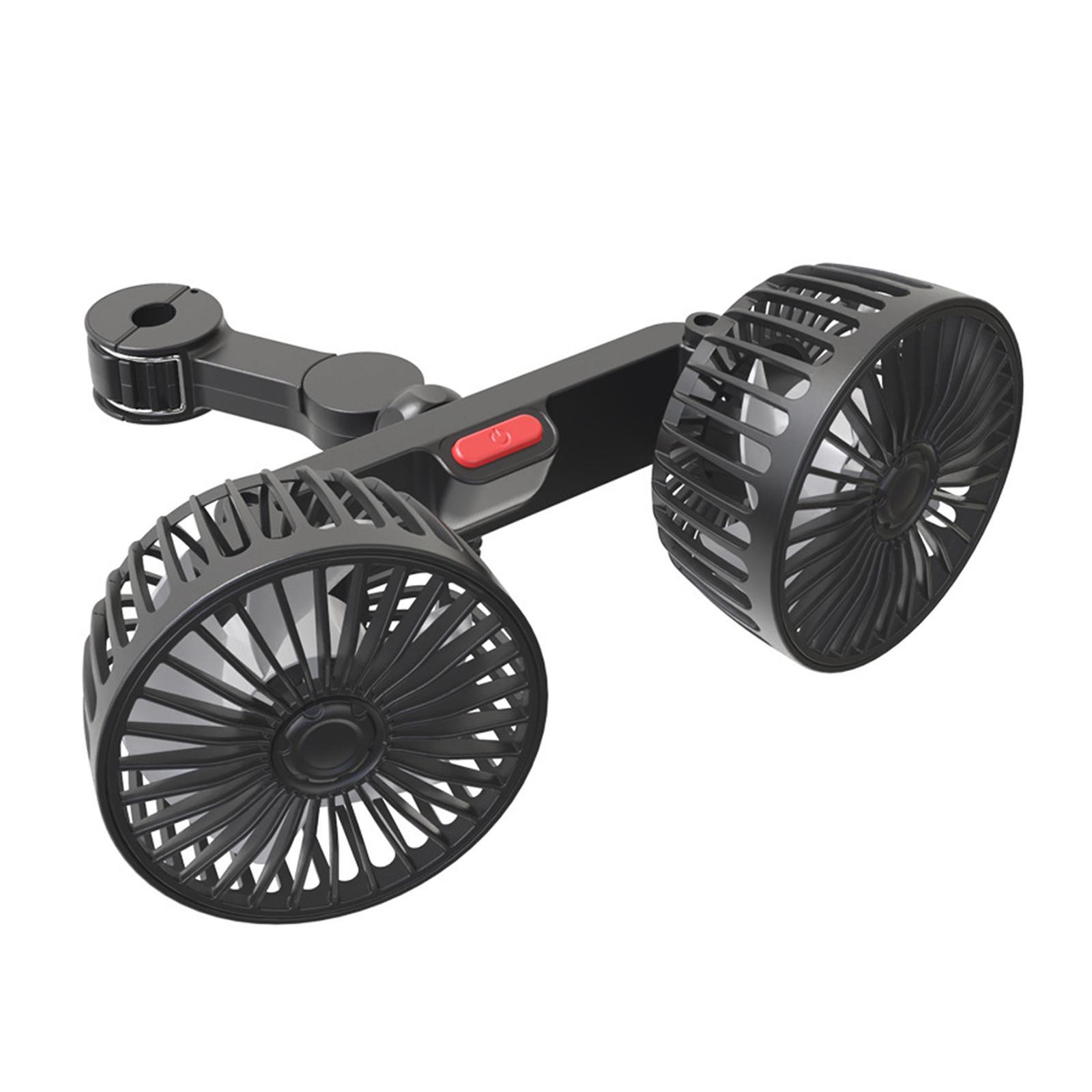 Car Fan USB Degrees Rotary Accessories 3 Speeds Portable Air Circulation Fan Strong Wind Fan for Sedan RV Vehicle SUV