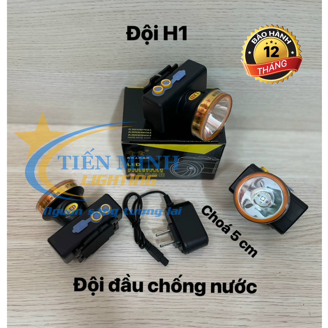 ĐÈN ĐỘI ĐẦU H1 , CHÓA 5CM, CÔNG SUẤT 5CM, ÁNH SÁNG TRẮNG/VÀNG, TẦM CHIẾU XA 100M, CHIP LED SIÊU SÁNG