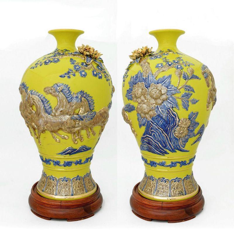 Mai Bình Vẽ Vàng Kim Cao Cấp,Cao 50cm