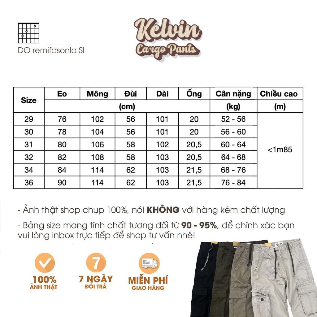 Quần Kaki Túi Hộp Nam Nữ Màu Sắc Vintage - Bản Có Dây Rút - Chất Vải Dày Dặn Form Đứng