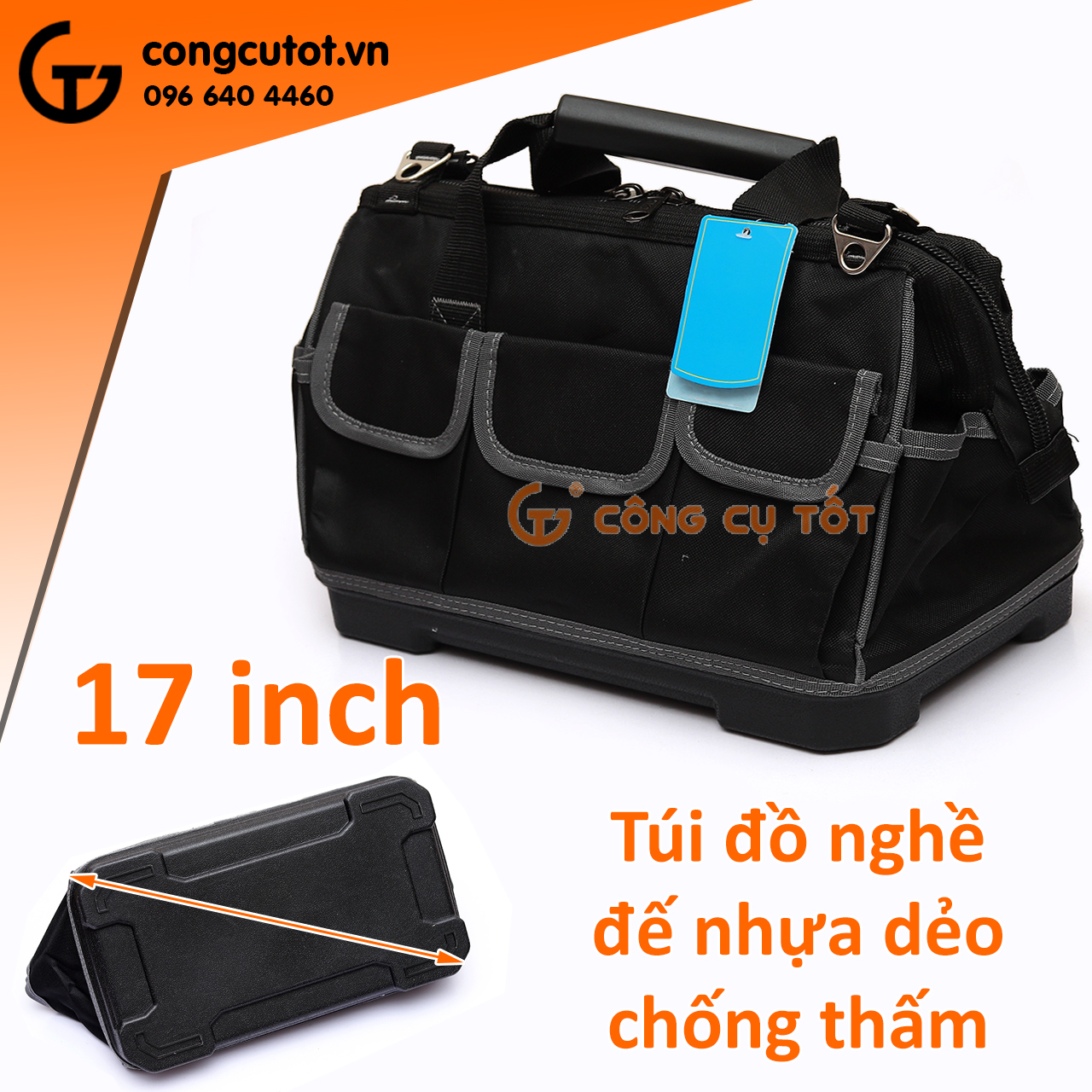 Túi đồ nghề đế nhựa dẻo 17 inch