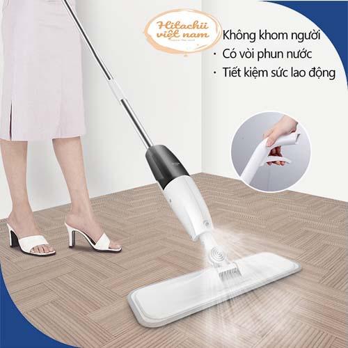 Chổi lau nhà kèm nhả nước xoay 360 độ lau siêu sạch,Cây lau nhà thông minh phun sương đa năng siêu tiện lợi