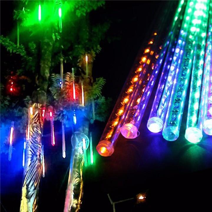 Đèn Led Sao Băng 10 cây Kèm Nguồn Hiệu Ứng Giọt Nước RGB