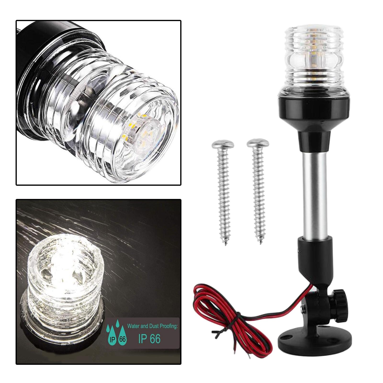 White LED Fold Down Boat Stern Light Boat Anchor Light for Pontoon and Fishing Boat