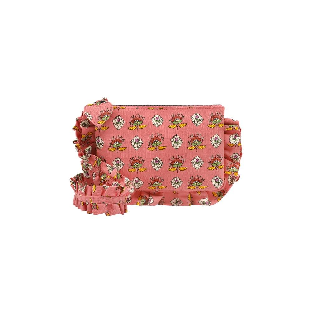 Cath Kidston - Túi đeo chéo/Organic Cotton Ruffle Cross Body - Stamp Paisley - Pink