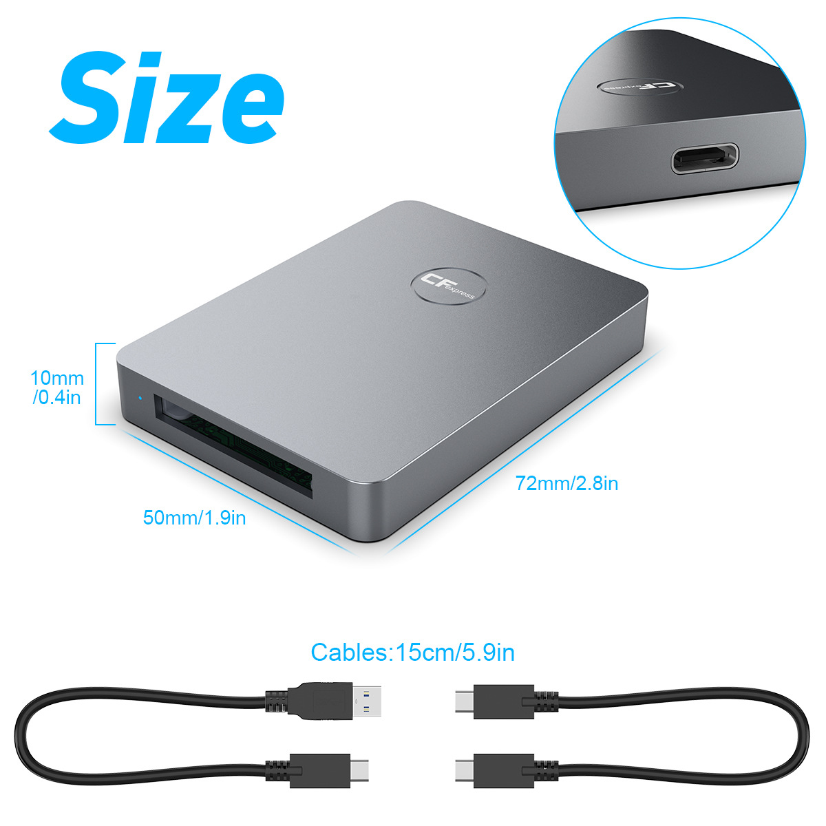 CFexpress Type B Đầu Đọc Thẻ chuẩn USB 3.1 - Type C