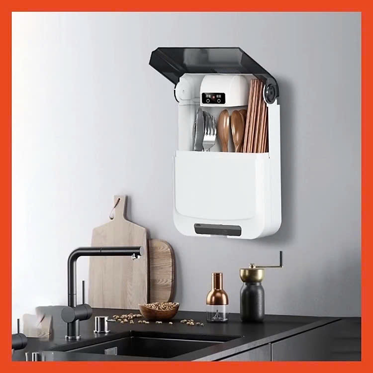 Hộp Đựng Đũa Thìa Dán Tường Bốn Ngăn Tiện Dụng Có Nắp Đậy, Dán Tường Siêu Chắc Chắn - Hàng Việt Nam - Giao Mầu Ngẫu Nhiên