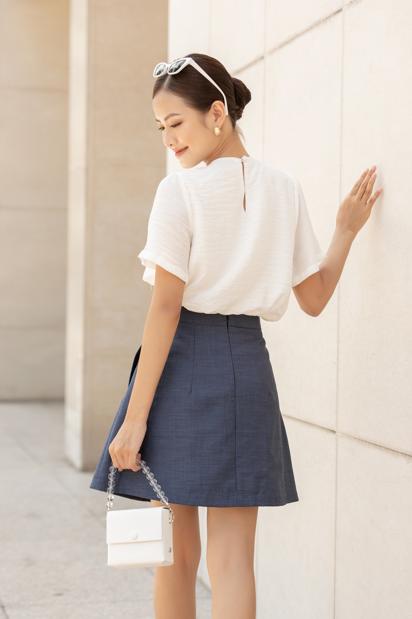 OLV - Chân váy Navy Slit Hem Skirt