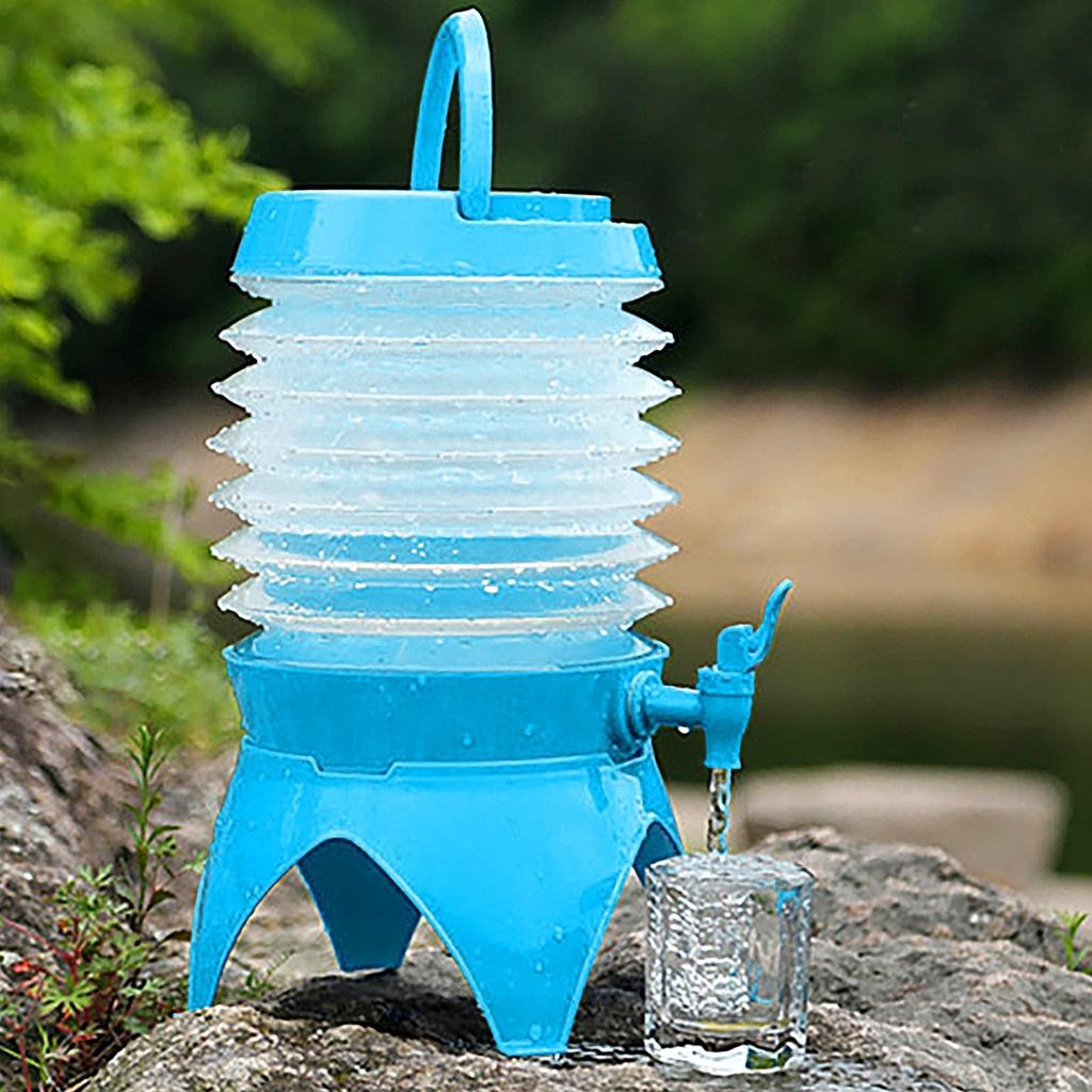 1PC Folding Water Bottle Outdoor Folding Bucket Camping Telescopic Car Storage Bucket With Faucet PE Water Storage Bucket