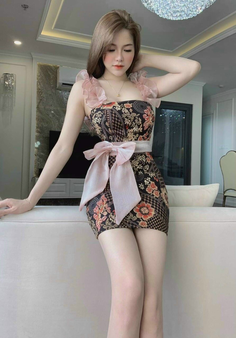 Đầm body thun dẻo co giãn phối voan