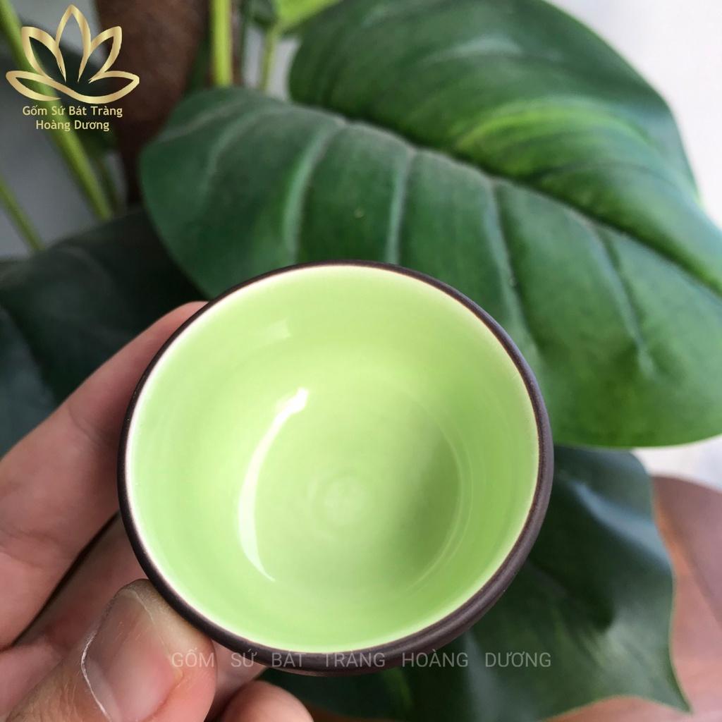 Combo 6 chén uống trà và 6 đĩa kê Tử sa Bát Tràng đen