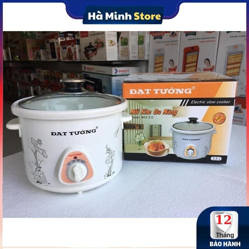 Nồi Kho Cá Bằng Điện Đạt Tường 4 Chế Độ Ruột Sứ Tráng Men Cao Cấp - Nồi Nấu Chậm, Hầm Cháo, Hầm Xương Đa Năng