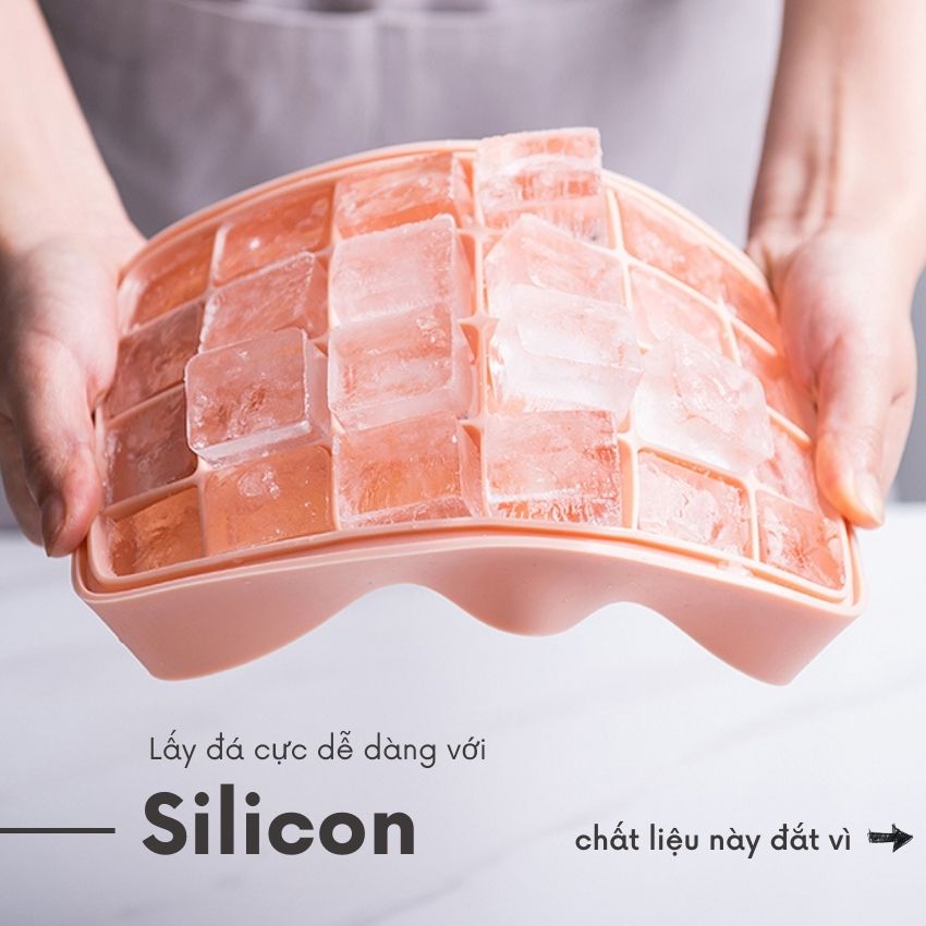 Khay đá silicon có nắp FEEKA cao cấp ngăn mùi cực bền