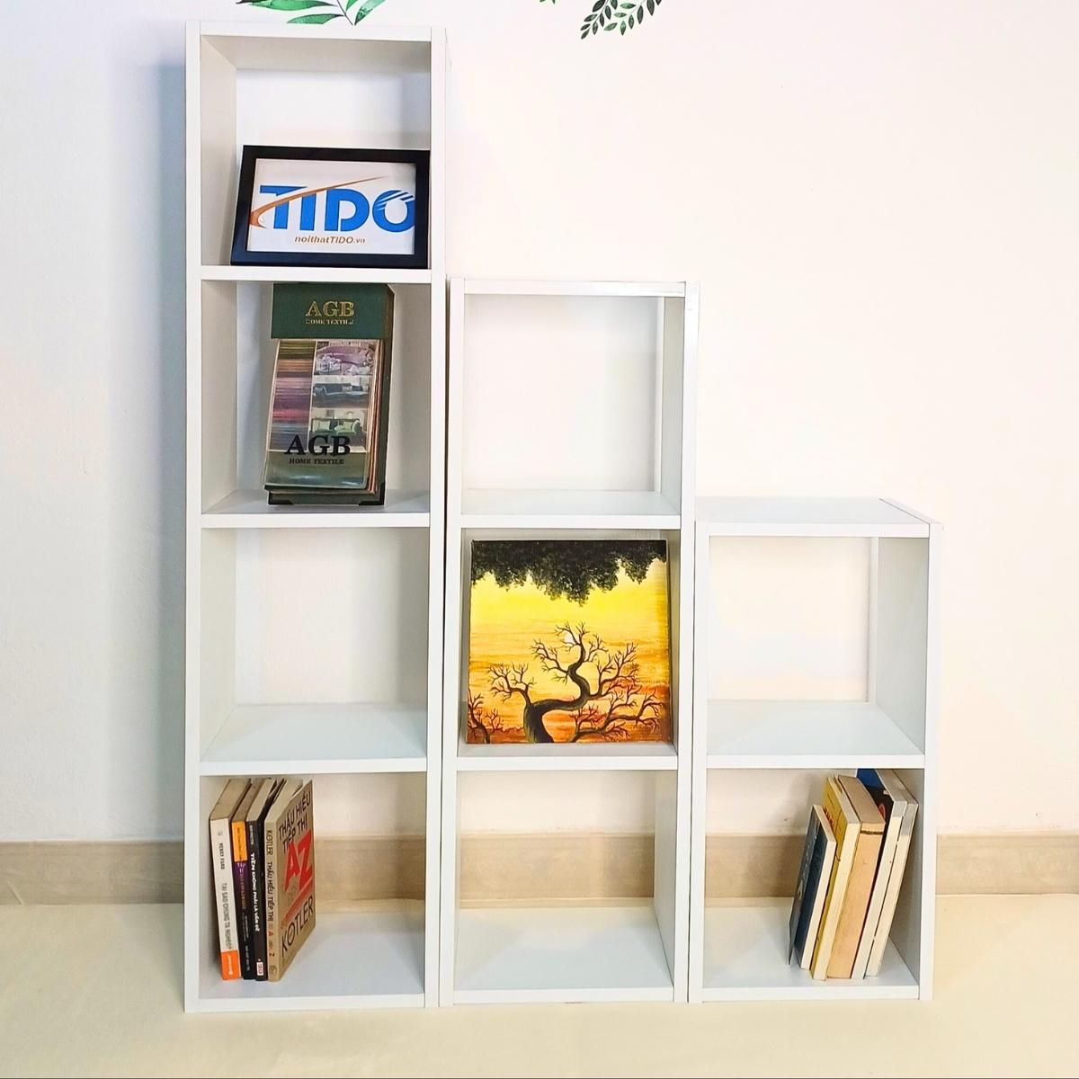 Kệ gỗ tổ ong đựng đồ đa năng TIDO kệ sách nhiều tầng chất liệu gỗ MDF phủ melamine chống nước, dễ dàng lắp đặt