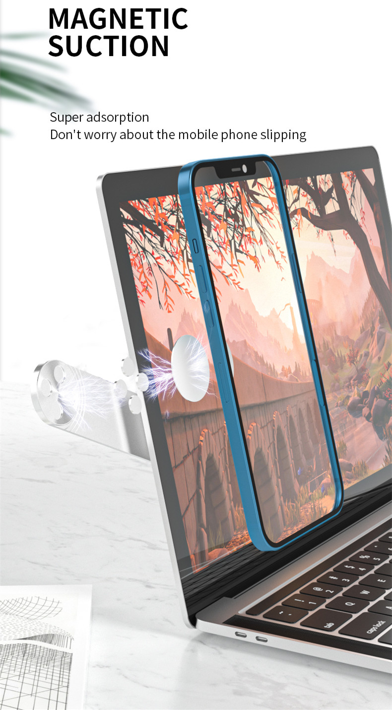 Foldable Laptop Double Screen Bracket Magnetic Expansion Mobile Phone Holder