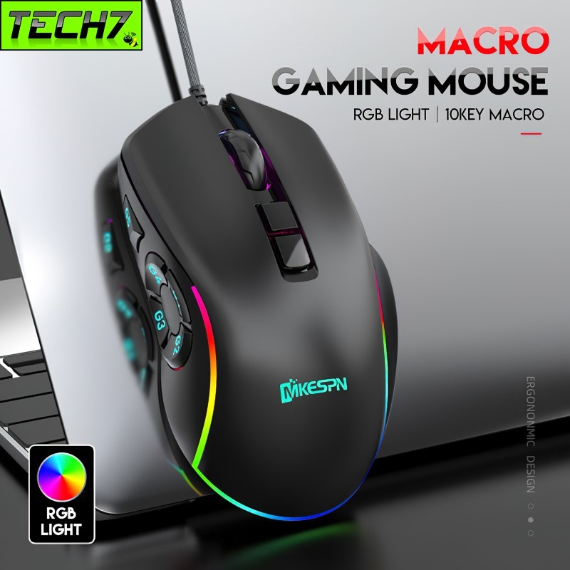 Chuột LED RGB 7200 DPI Gaming Esport Mouse Macro X9 cho máy tính laptop hàng nhập khẩu