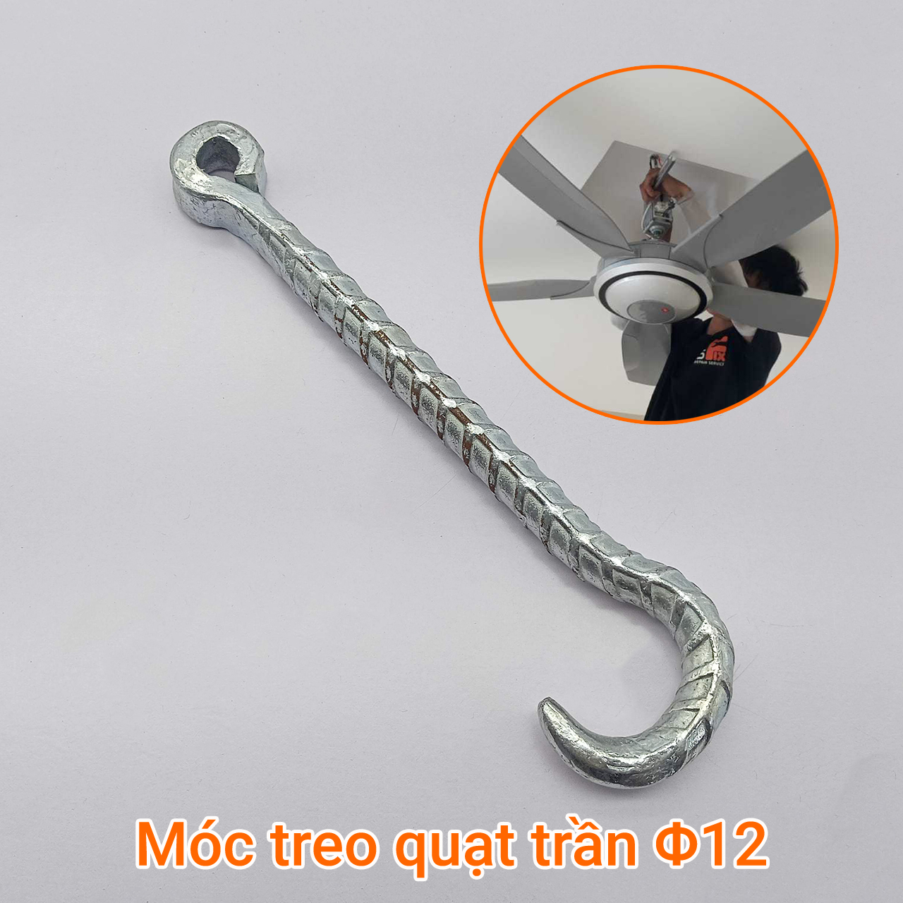 Móc treo quạt trần chất liệu hợp kim thép