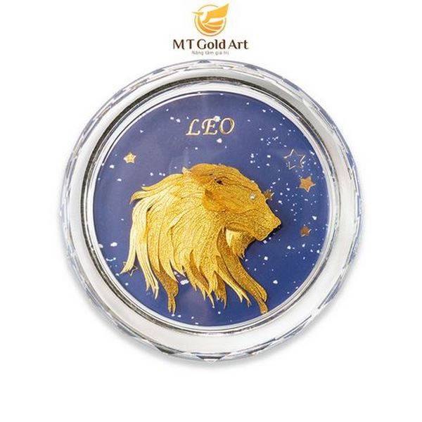 Chặn giấy cung hoàng đạo dát vàng 24k MT Gold Art- Hàng chính hãng, trang trí nhà cửa, phòng làm việc, quà tặng sếp, đối tác, khách hàng, tân gia, khai trương