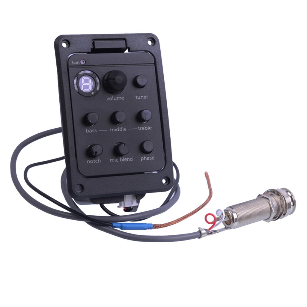 301 Đàn Guitar EQ 4 Dây Ngang Bằng Bán Tuner Piezo Mic Presys Pha Trộn