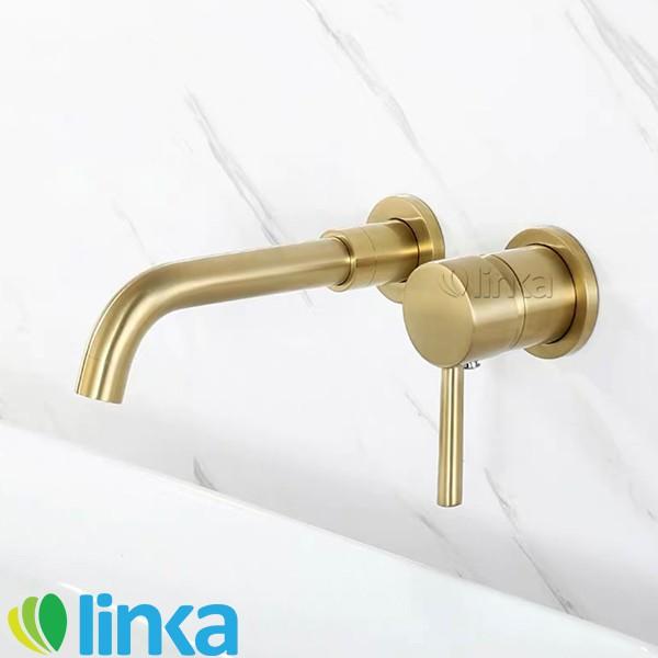 Vòi rửa lavabo gắn tường nóng lạnh bằng đồng cao cấp LINKA LI-VOI0021