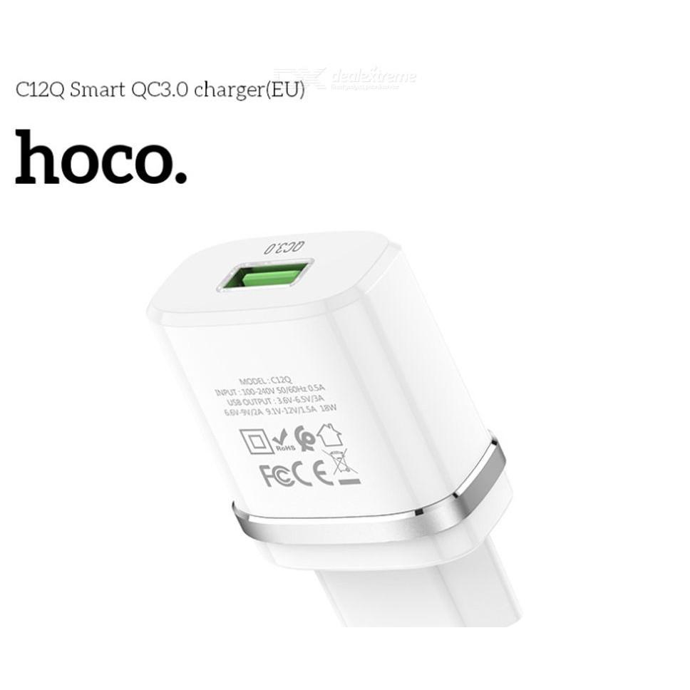 Củ sạc nhanh Hoco c12Q, hỗ trợ sạc nhanh 18w - CHÍNH HÃNG