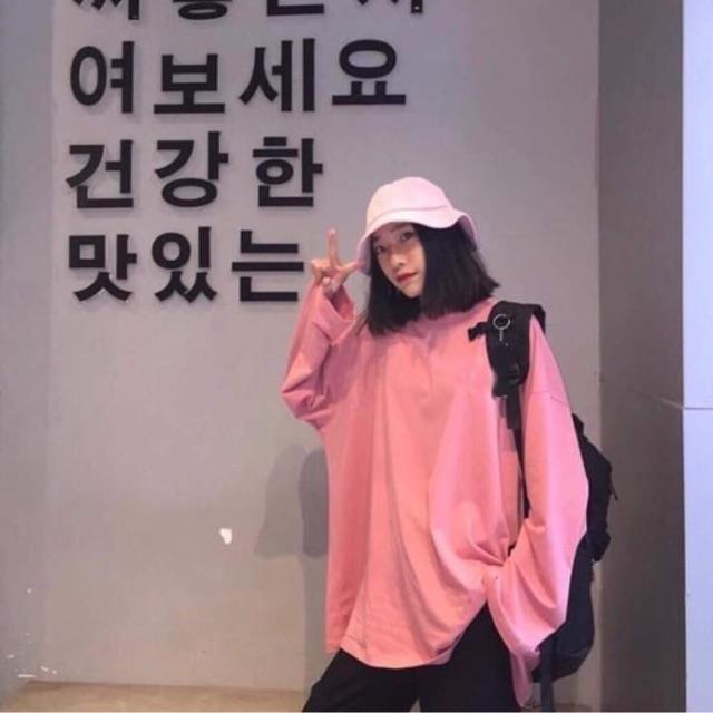 Áo thun trơn tay dài form rộng