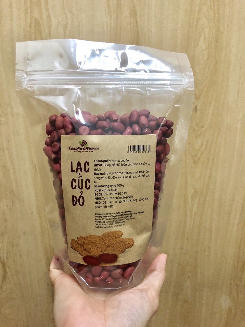 Lạc Cúc Đỏ Lý Tưởng 400g, Hạt Lạc Việt Nam, Lạc Không Chất Bảo Quản.