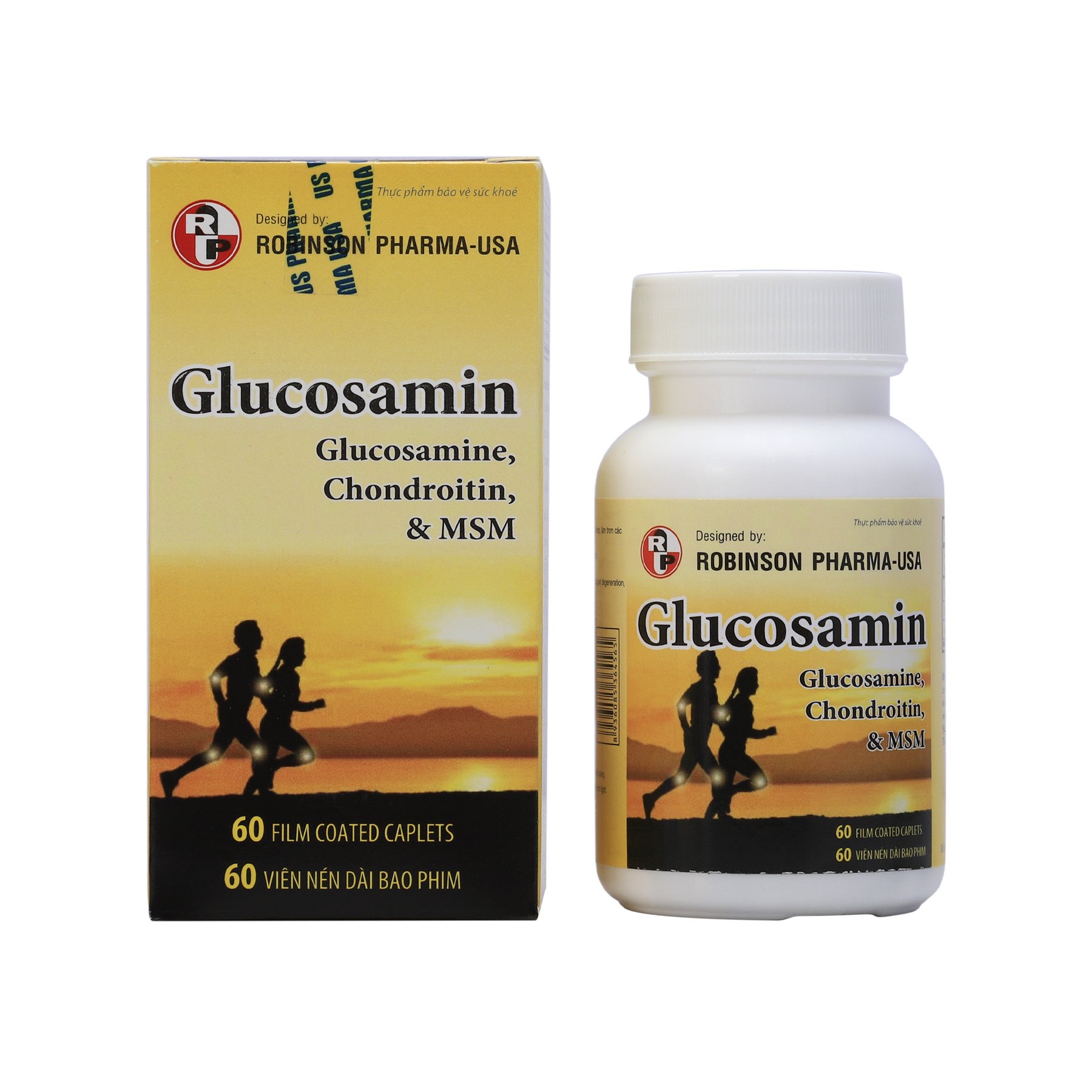 Viên uống TPCN GLUCOSAMIN giúp ngăn ngừa và hạn chế viêm khớp,bôi trơn các khớp xương,hỗ trợ làm giảm triệu chứng khô khớp,thoái hóa khớp-chai 60 viên