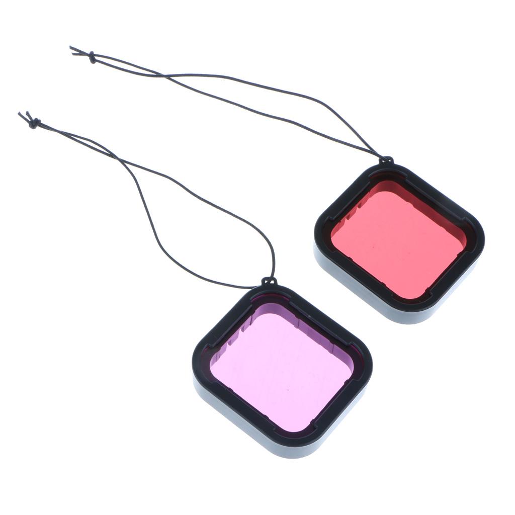Red & Purple Dive Filter with Anti-lost Tether for HERO5 Black Camera