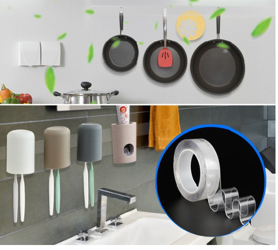 Băng Dính 2 Mặt Đa Năng Trong Suốt Dài 5m Dán Tường Dính Mọi Bề Mặt Tiện Lợi GD602-KNano-5m