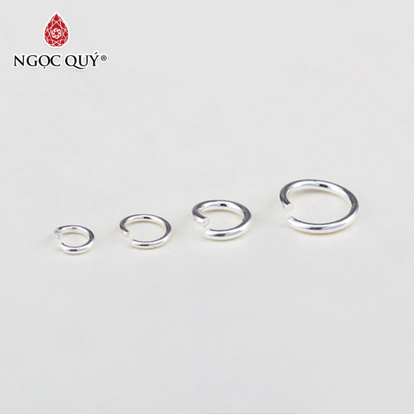 Charm bạc khoen tròn kín - Ngọc Quý Gemstones