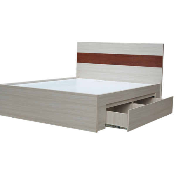 Giường ngủ 2 ngăn tủ HT 28.1 MDF Melamine Vân Gỗ chống trầy xước