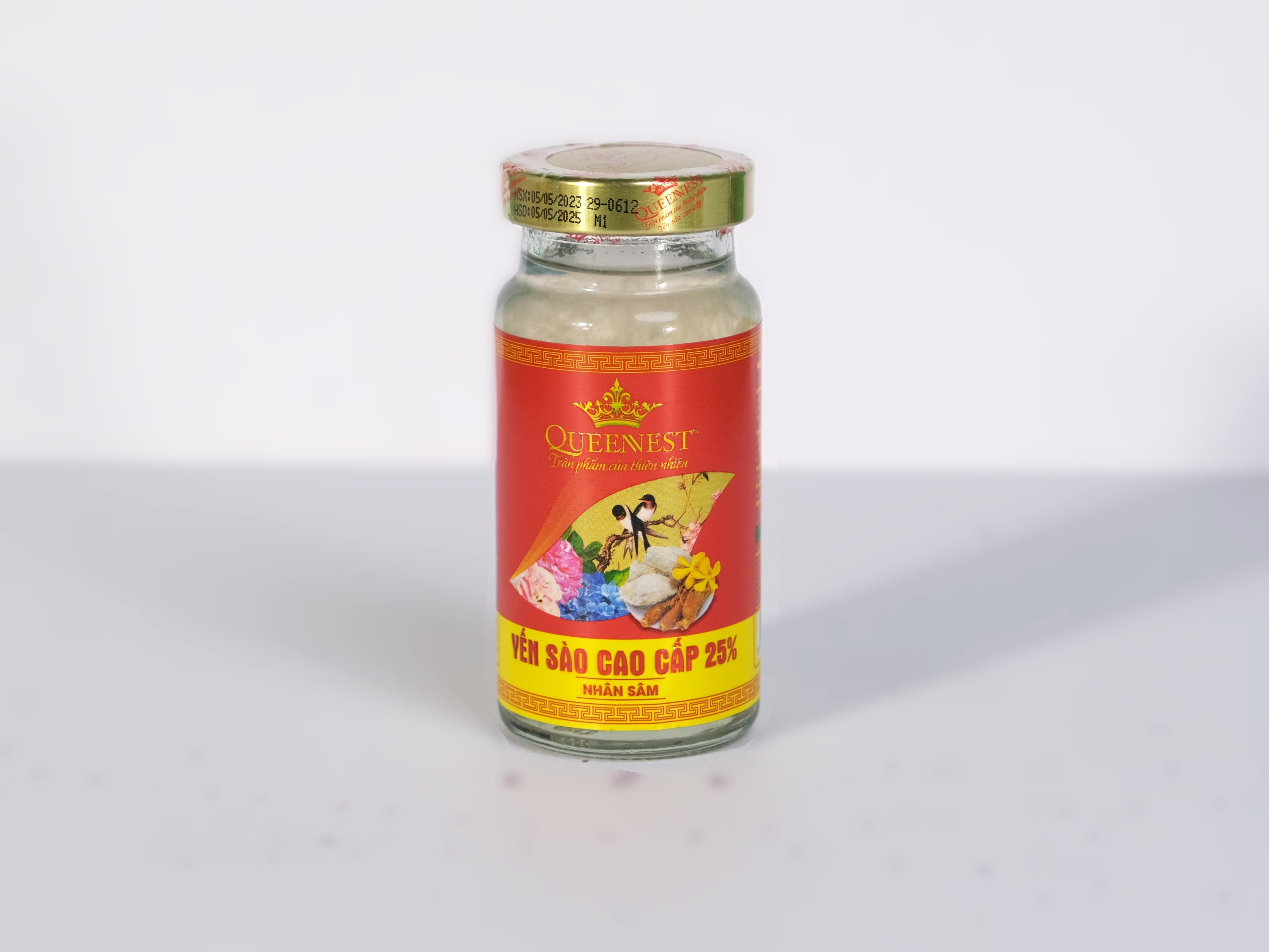 Yến sào cao cấp Queennest 25% Nhân Sâm -  hũ 150ml (hộp nhỏ 2 hũ) - hàng chính hãng