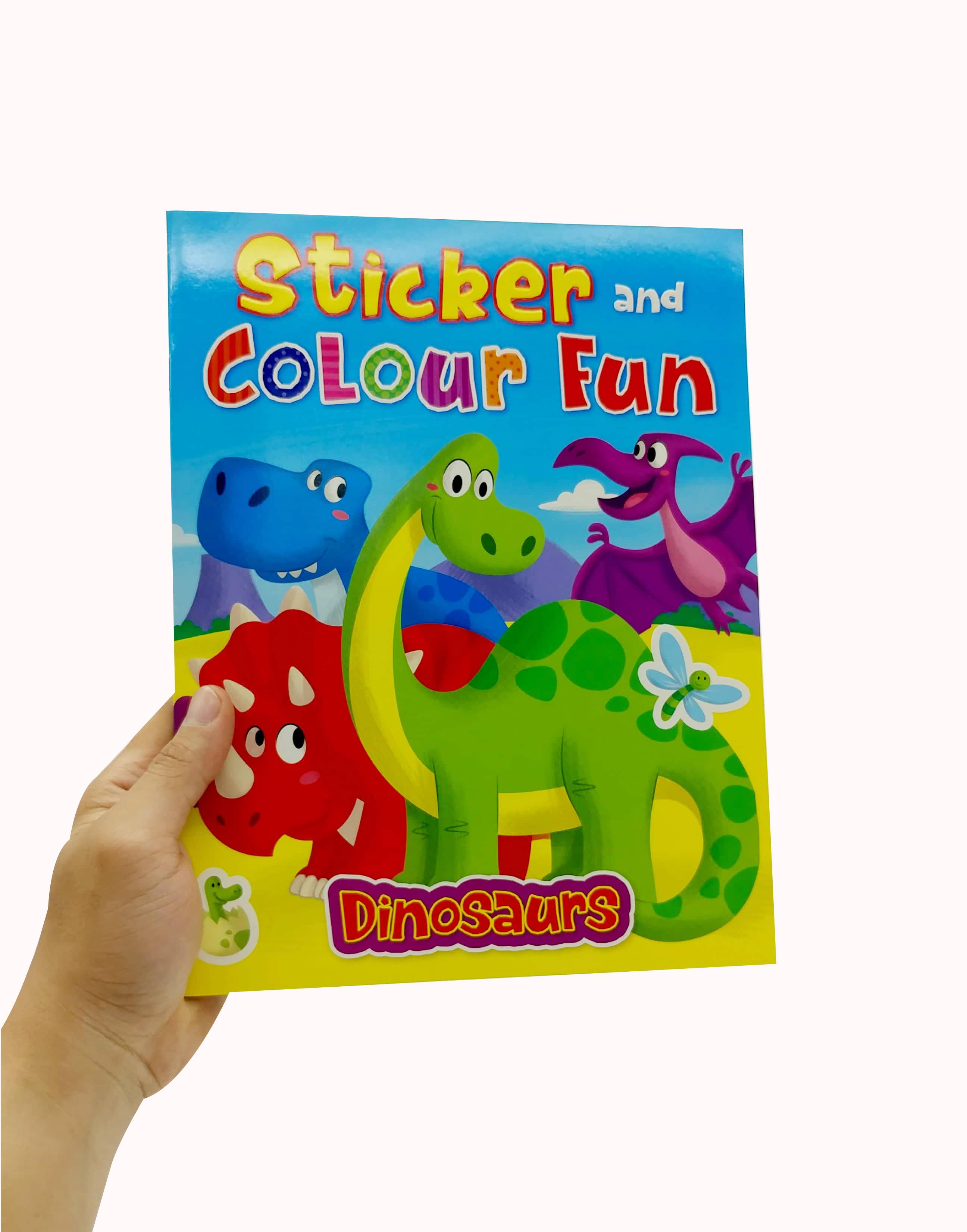 Sticker &amp; colour fun_ Dinosaurs