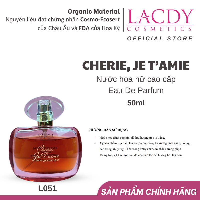 Nước Hoa Nữ Lacdy Chérie,Je T'Aime 50ml-L051