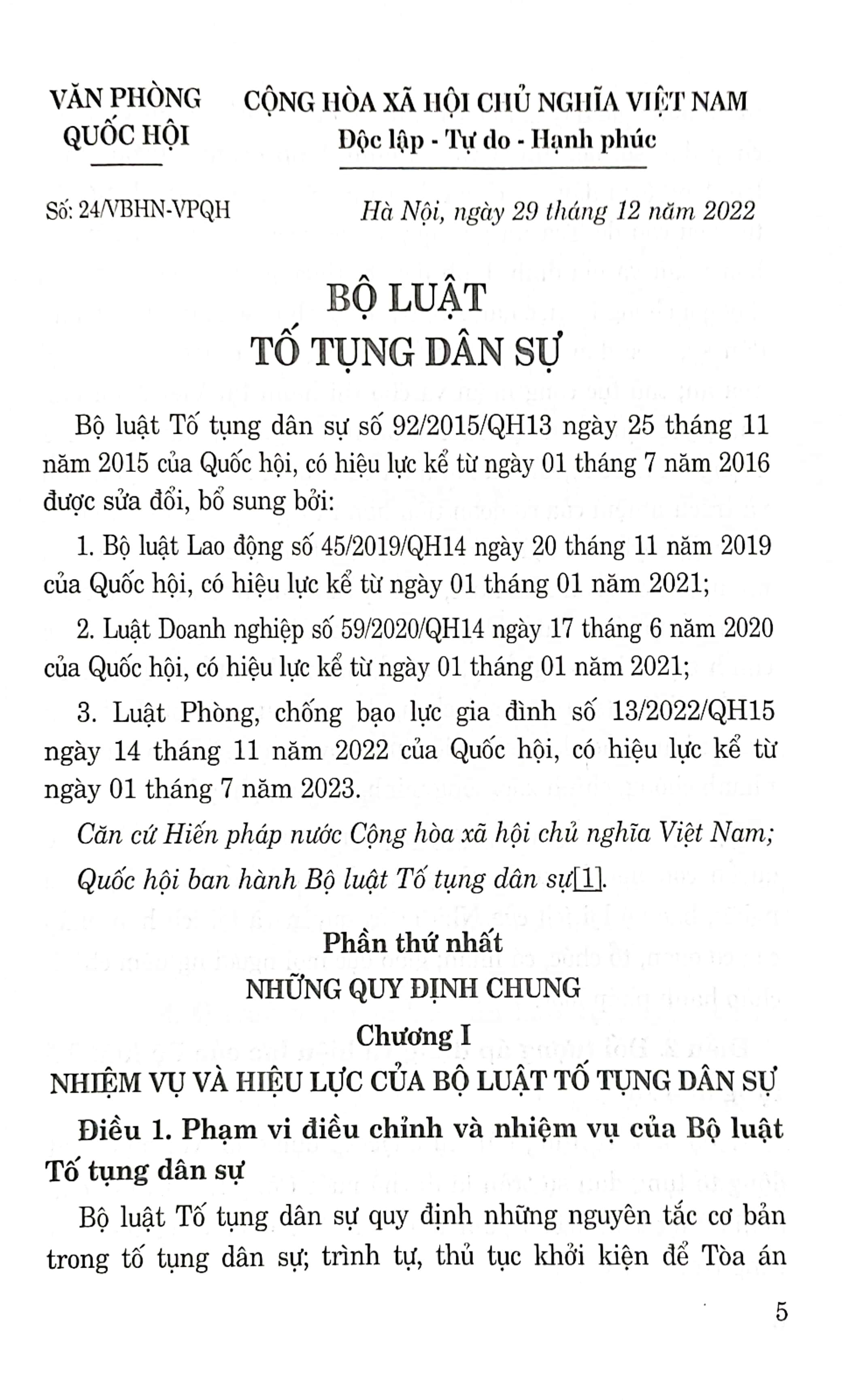 Bộ luật tố tụng dân sự 2023