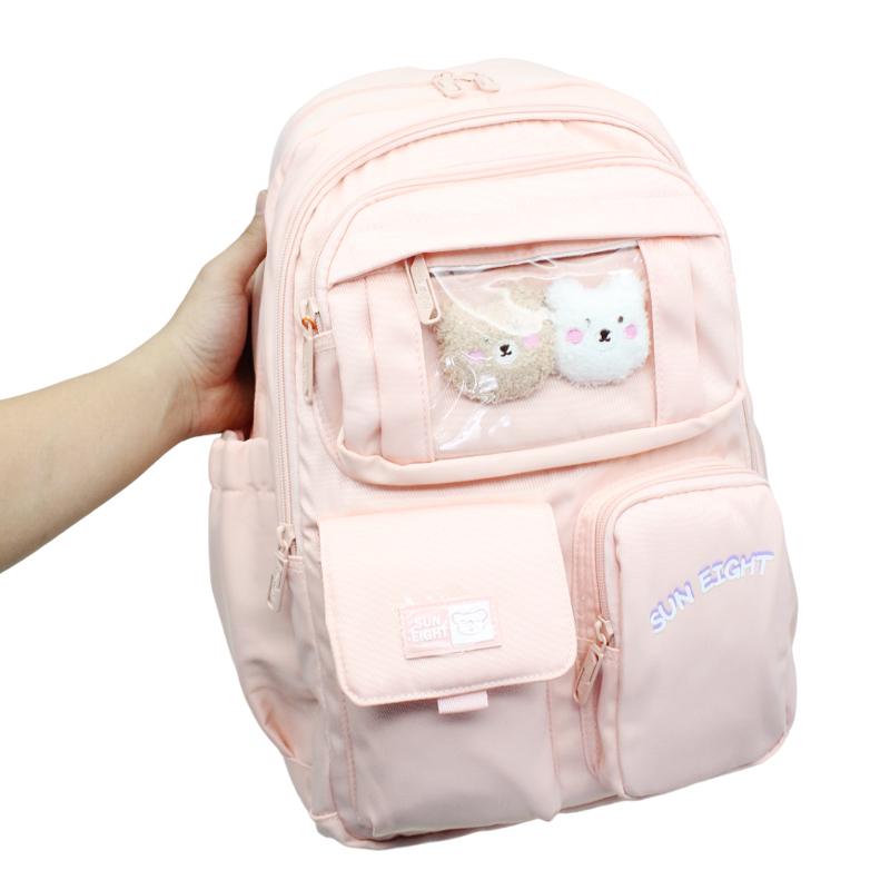 Ba Lô Thời Trang 2024 - Sun Eight 90198 - Gấu Cute Màu Hồng