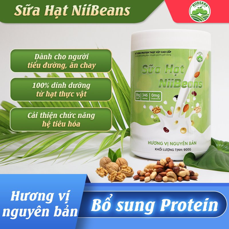 Sữa hạt NiiBeans Tăng cân Hương vị Nguyên bản 900G