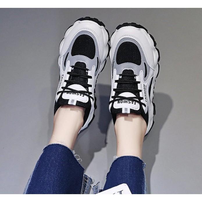 Giày sneaker nữ MS018 (đen trắng