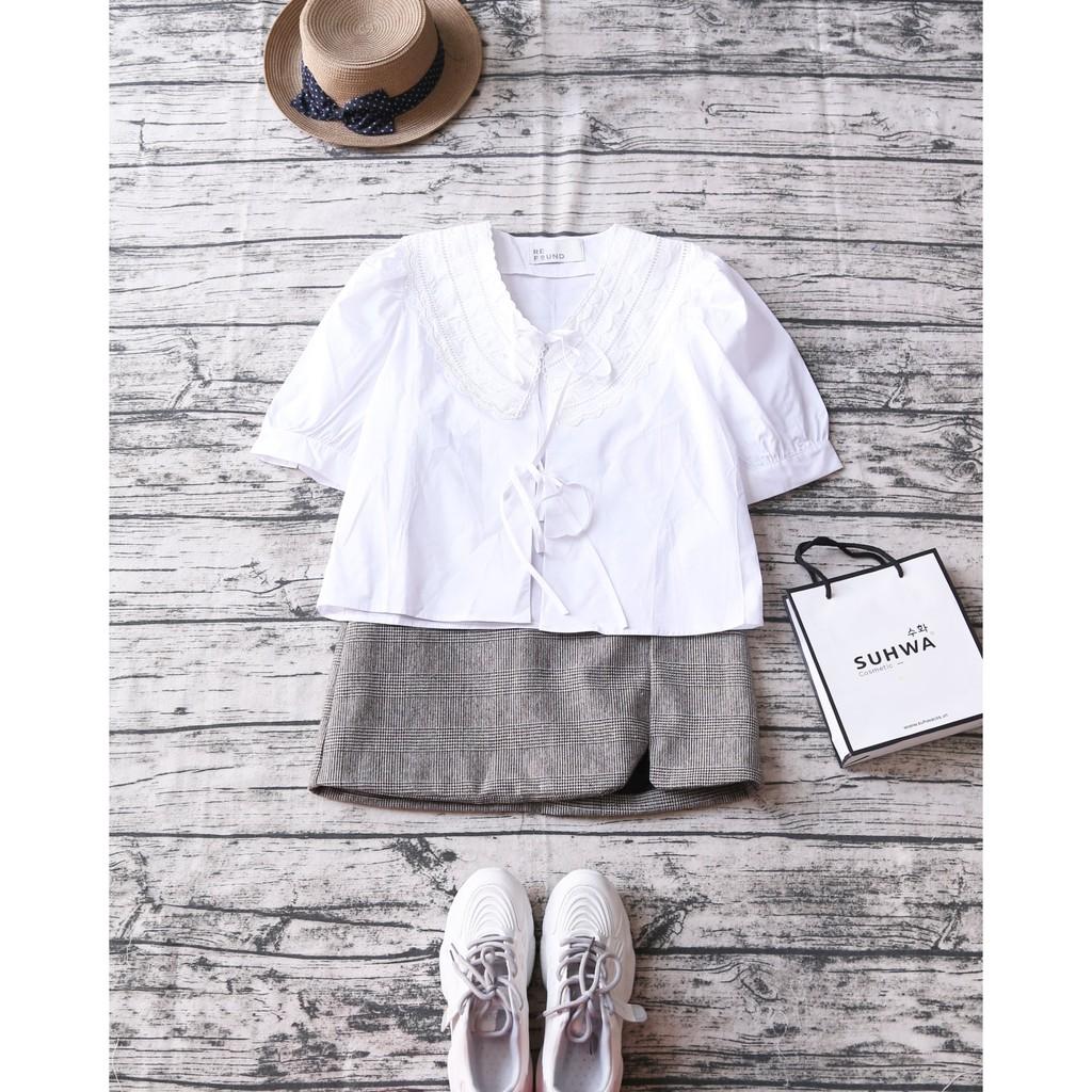 ÁO CROPTOP THẮT NƠ CỔ REN