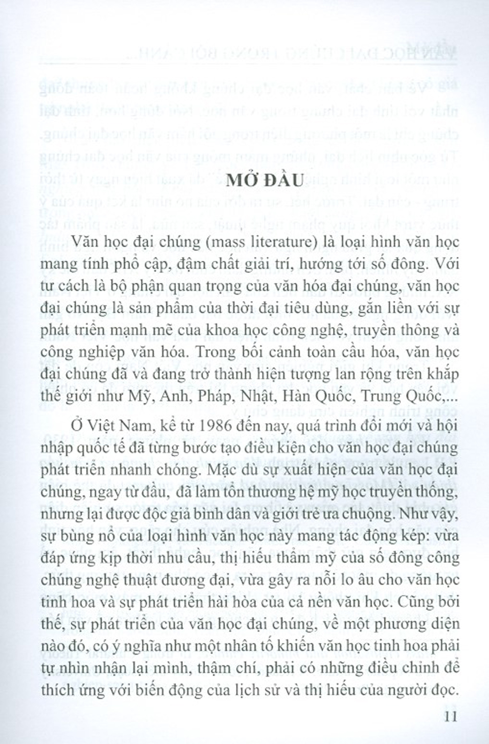 Văn Học Đại Chúng Trong Bối Cảnh Văn Hóa Việt Nam Đương Đại