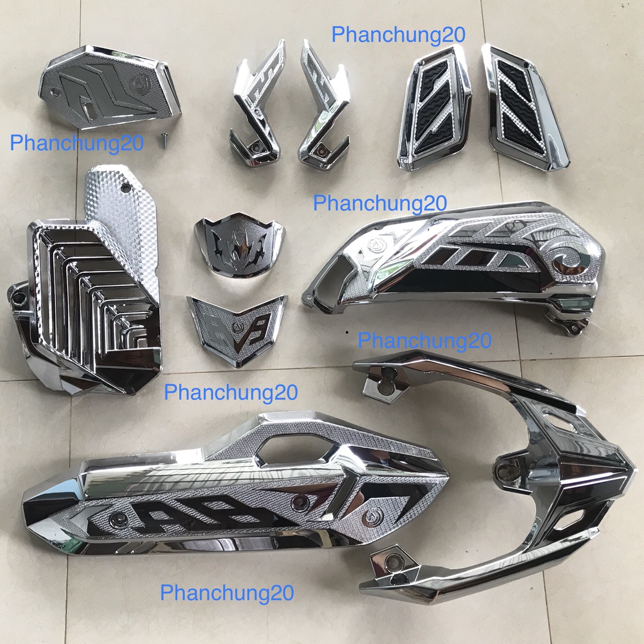 COMBO ỐP PHỤ KIỆN TRANG TRÍ DÙNG CHO ĐỜI XE AB 2022 2023 2024 - 125 160cc CROM