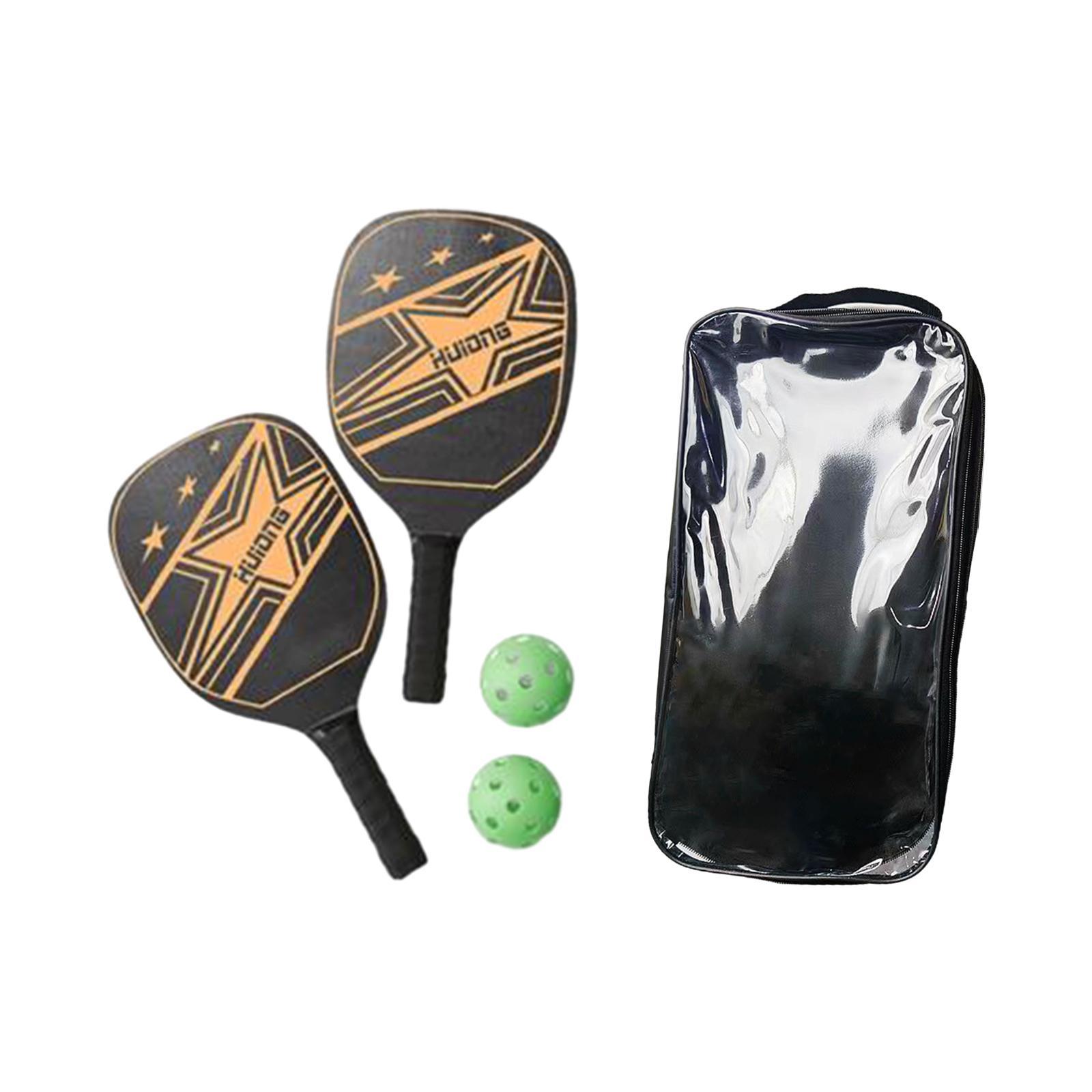 2Pieces Pickleball Paddles with 2Pcs Balls and Carry Bag Pickleball Racquets