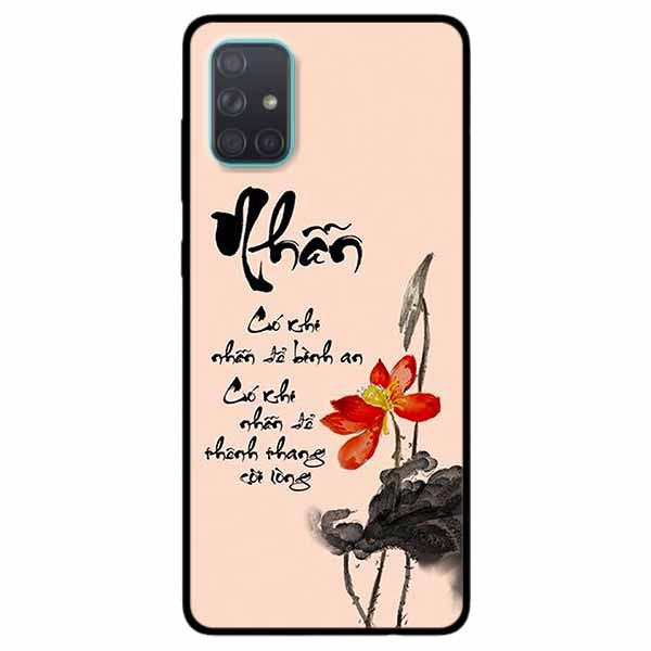 Ốp lưng in cho Samsung A71 Mẫu Thư Pháp Nhẫn Nền Hồng