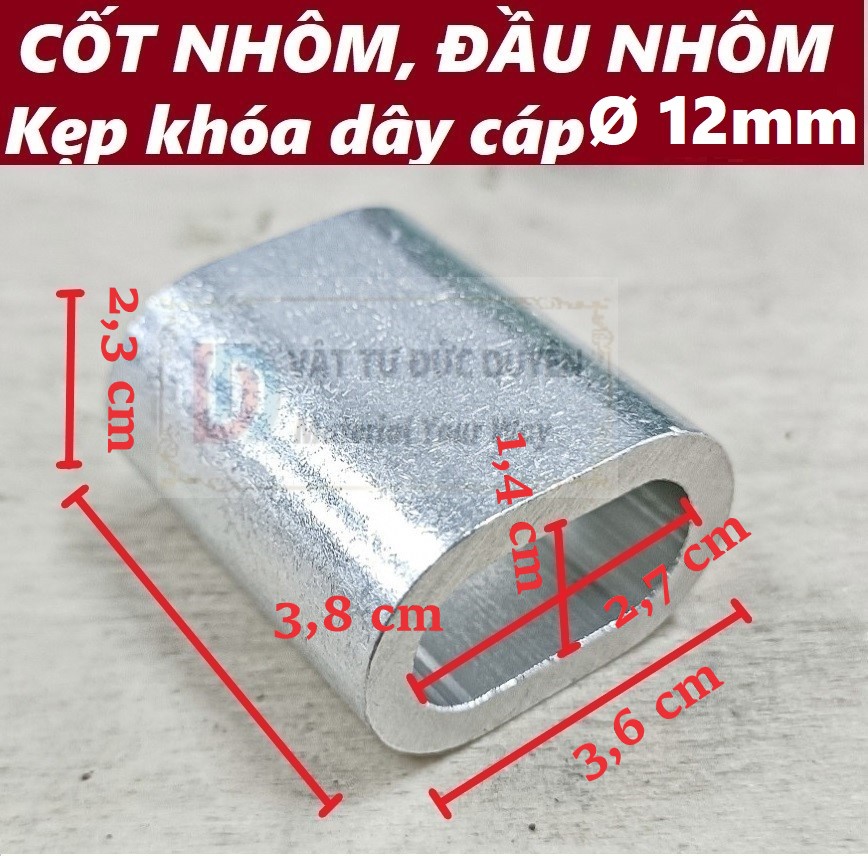 Cốt đầu nhôm khóa cáp Ø