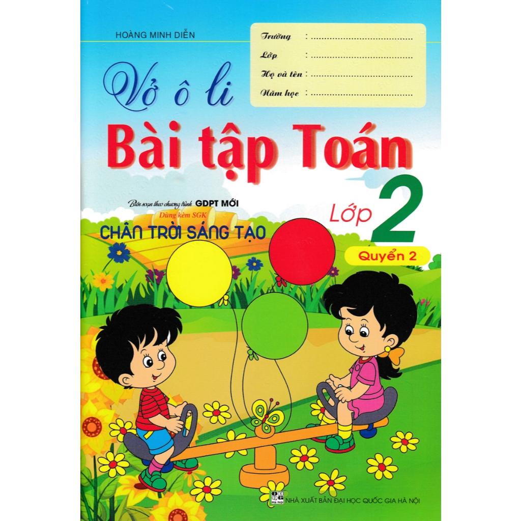 Sách - Combo Vở Ô Li Bài Tập Toán Lớp 2 + Vở Ô Li Theo Mẫu Chữ Lớp 2 (Bám Sát SGK Chân Trời Sáng Tạo) (Bộ 4 Cuốn) - HA
